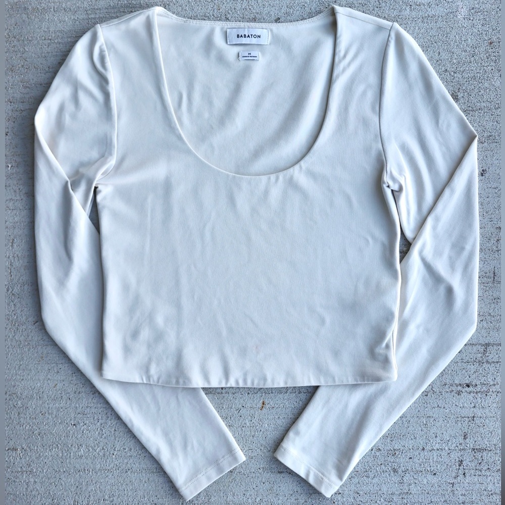 Babaton Cream Scoop Neck Top